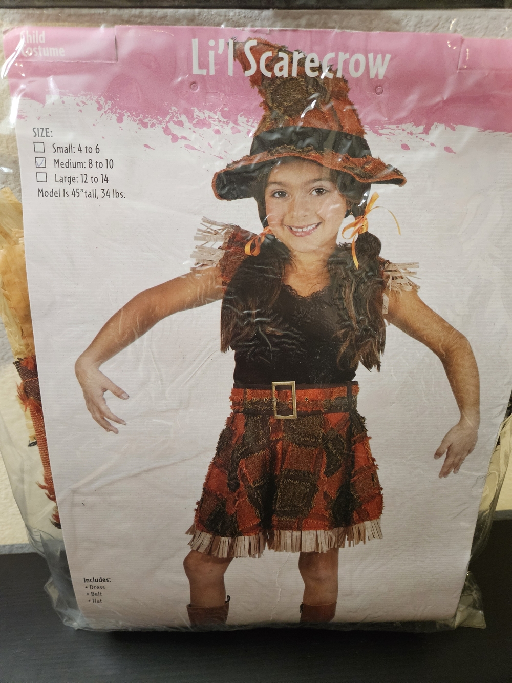 Lil' Scarecrow Kids' Orange & Brown Scarecrow Costume